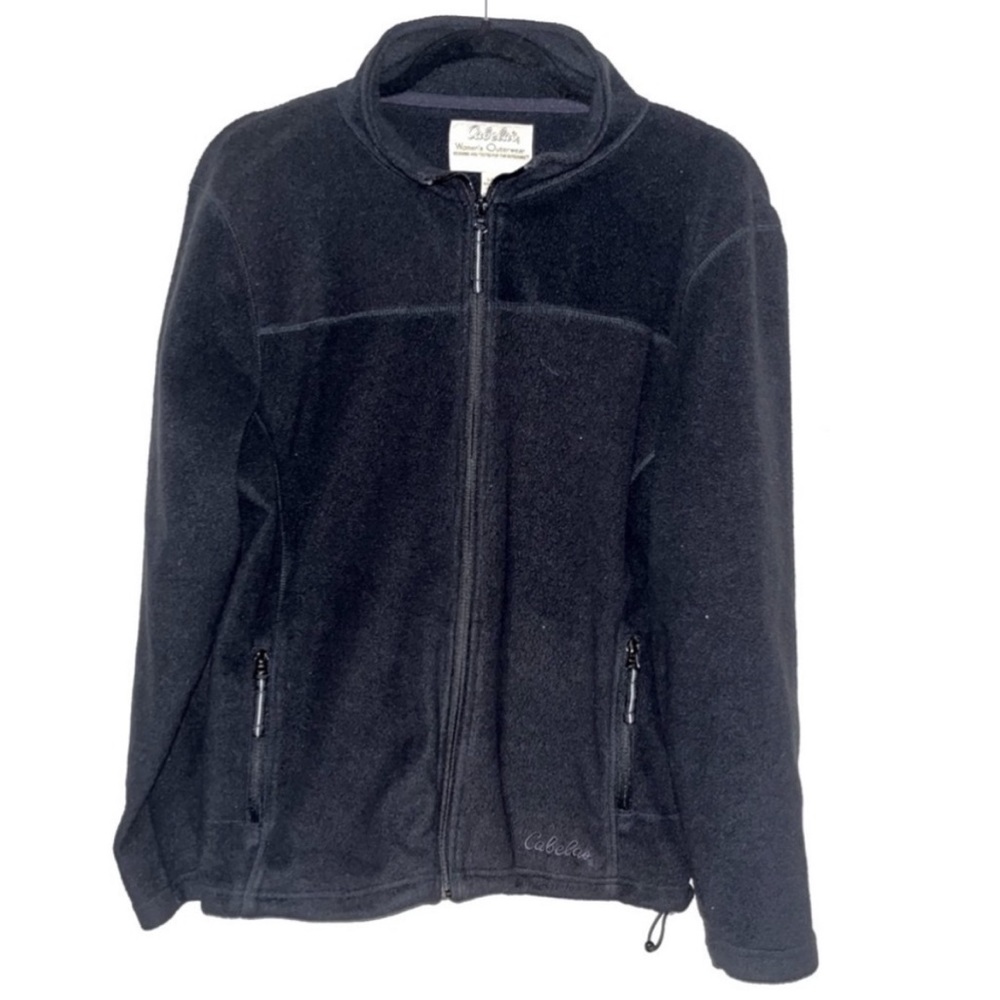 Cabela’s Black Fleece Jacket Zip up Coat Size Large Outerwear